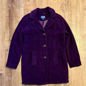 Pendleton Angora Rabbit Wool Coat Womens Size 12 Dark Plum Purple
